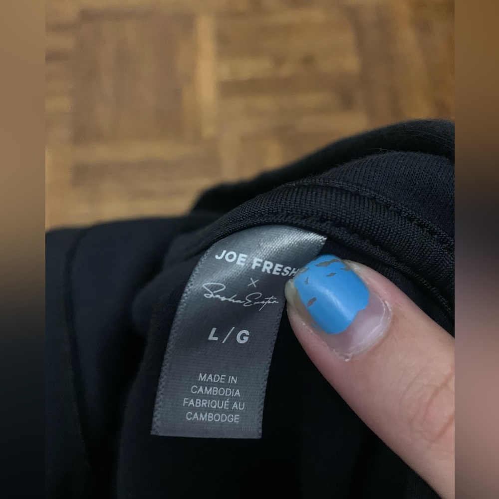 JOE FRESH X SASHA EXETER Black Studio Hoodie Large - Picture 5 of 10